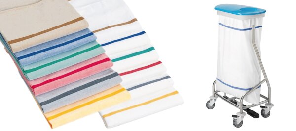 PFLEGE POINT® Wäschetransportsack mit Knebelverschluss (12,5 kg) weiß/gelb